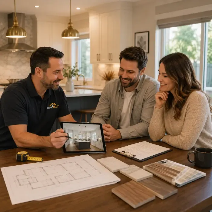 Illustration of a free in-home renovation consultation